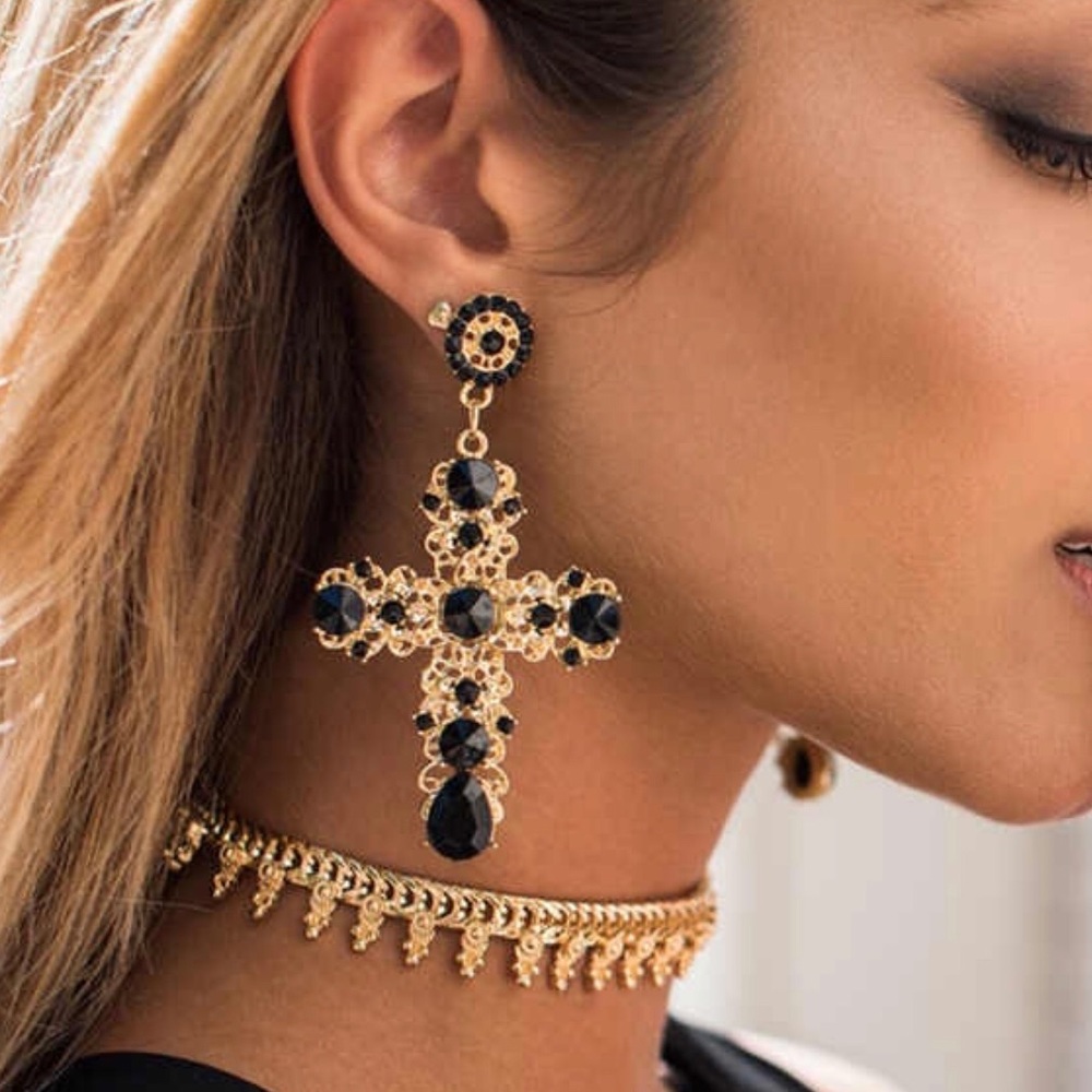 Crystal Bohemian Cross Necklace